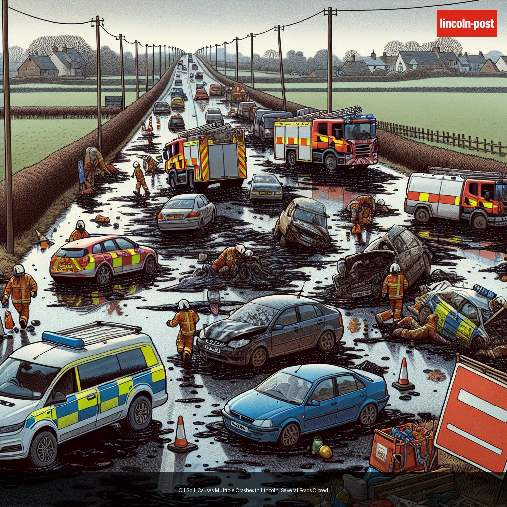 Oil Spill Causes Multiple Crashes in Lincoln, Several Roads Closed