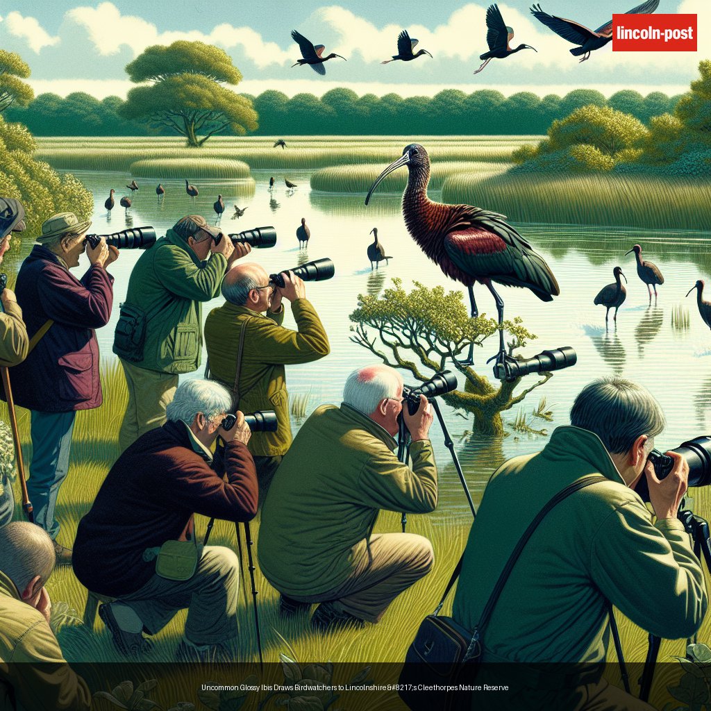 Uncommon Glossy Ibis Draws Birdwatchers to Lincolnshire’s Cleethorpes Nature Reserve