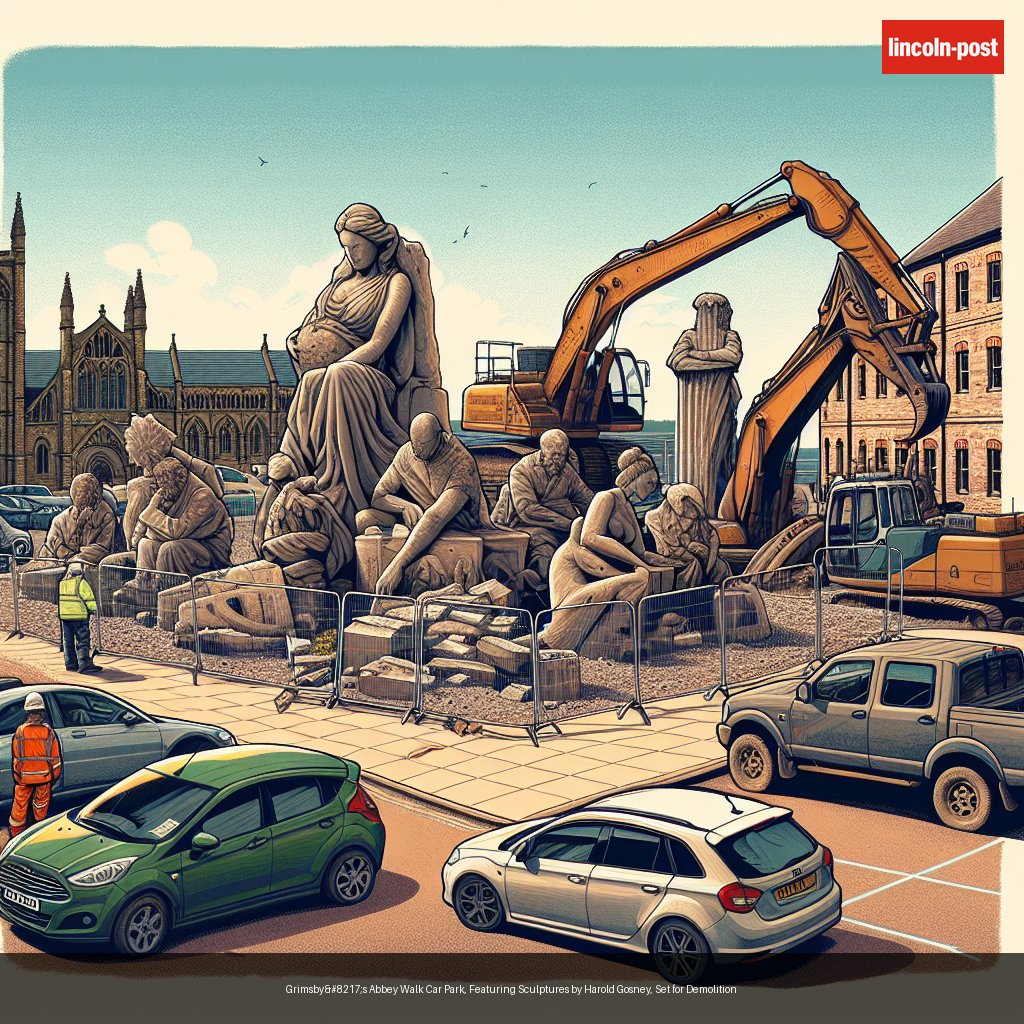 Grimsby’s Abbey Walk Car Park, Featuring Sculptures by Harold Gosney, Set for Demolition