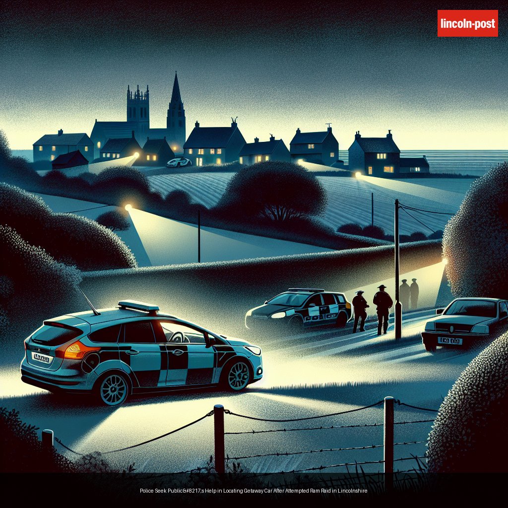 Police Seek Public’s Help in Locating Getaway Car After Attempted Ram Raid in Lincolnshire