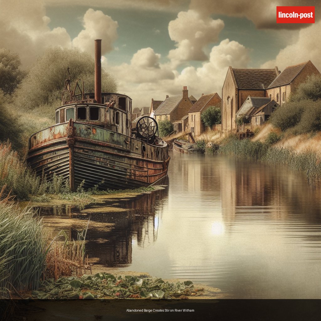 Abandoned Barge Creates Stir on River Witham