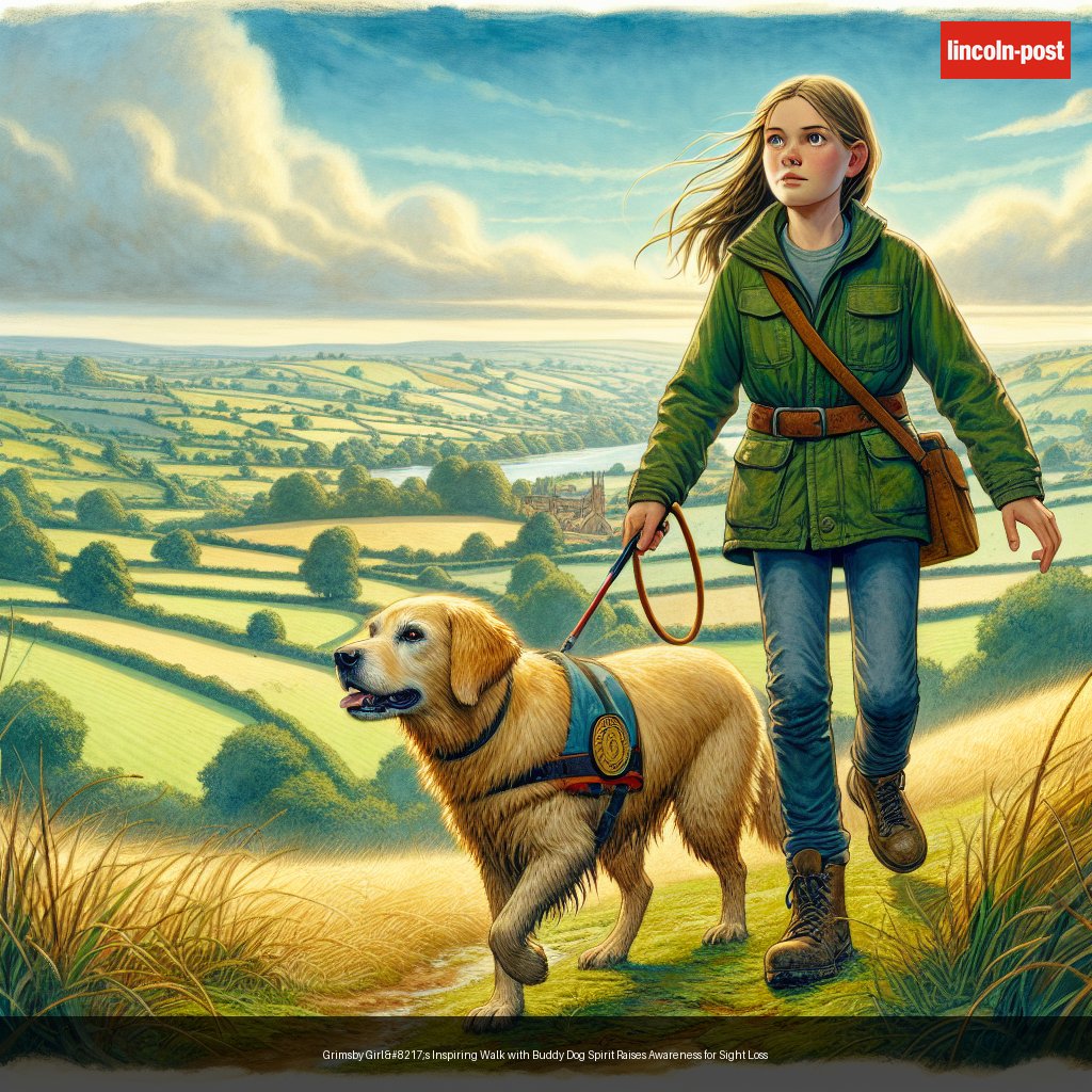 Grimsby Girl’s Inspiring Walk with Buddy Dog Spirit Raises Awareness for Sight Loss