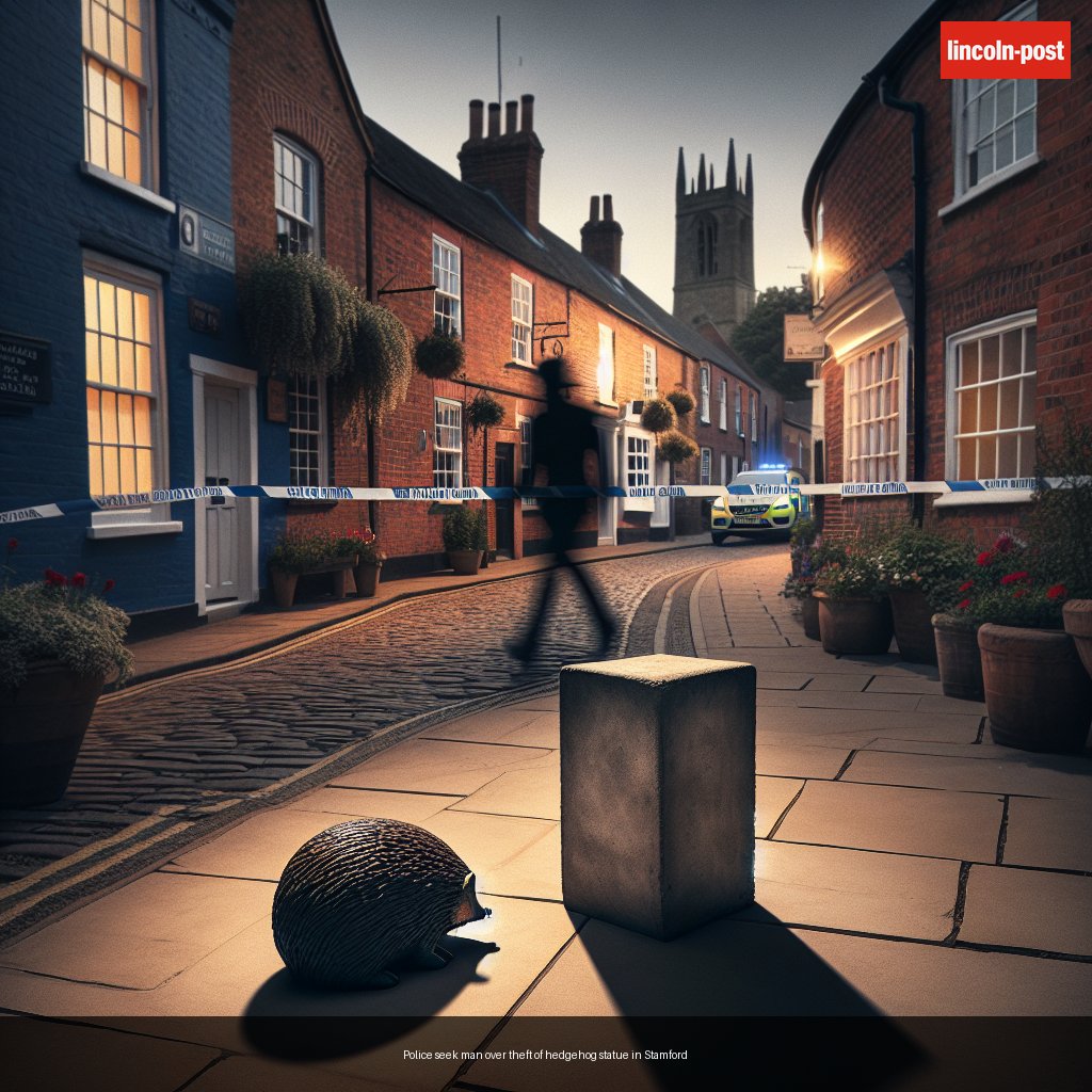 Police seek man over theft of hedgehog statue in Stamford