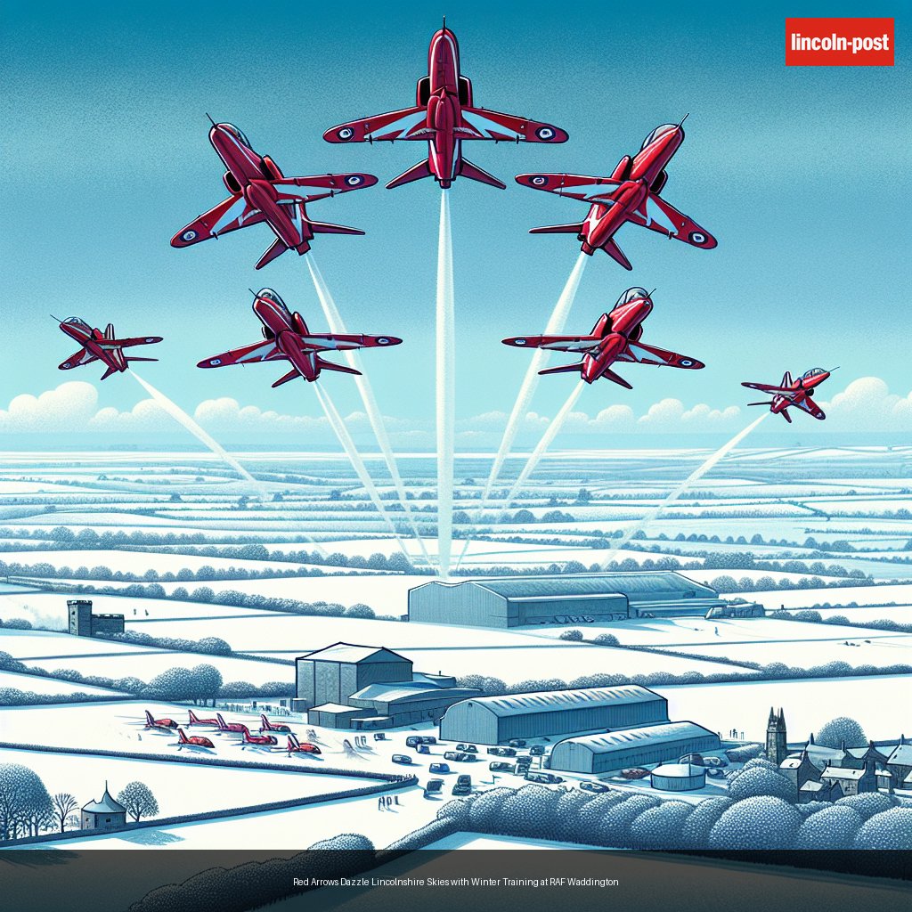 Red Arrows Dazzle Lincolnshire Skies with Winter Training at RAF Waddington