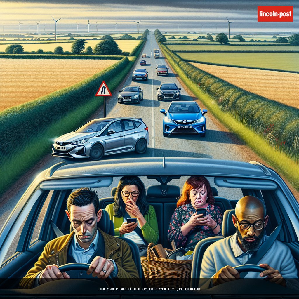 Four Drivers Penalised for Mobile Phone Use While Driving in Lincolnshire