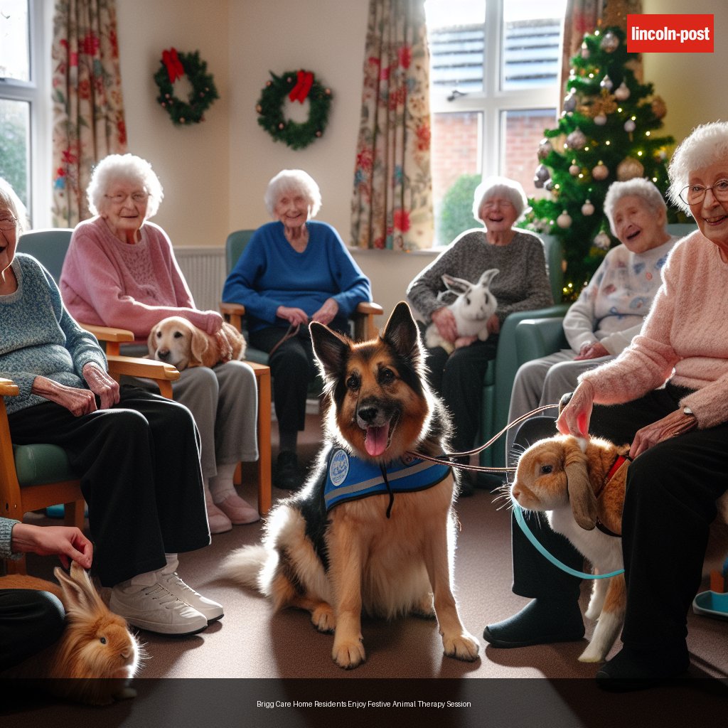Brigg Care Home Residents Enjoy Festive Animal Therapy Session