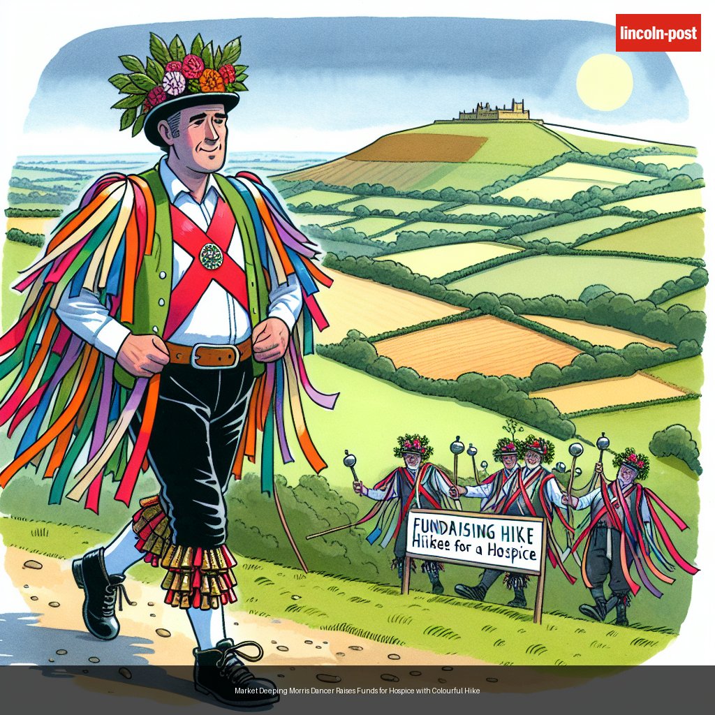 Market Deeping Morris Dancer Raises Funds for Hospice with Colourful Hike