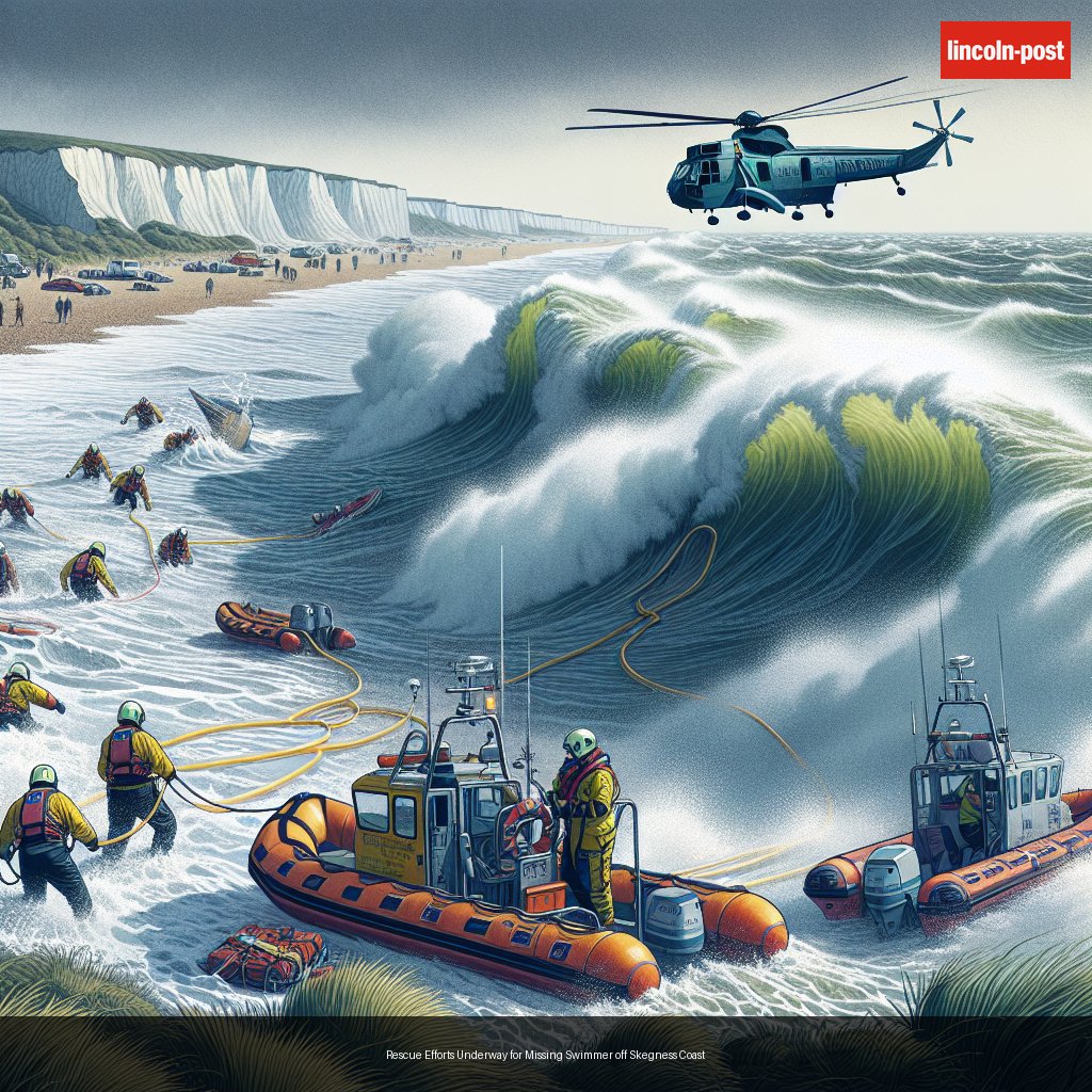 Rescue Efforts Underway for Missing Swimmer off Skegness Coast