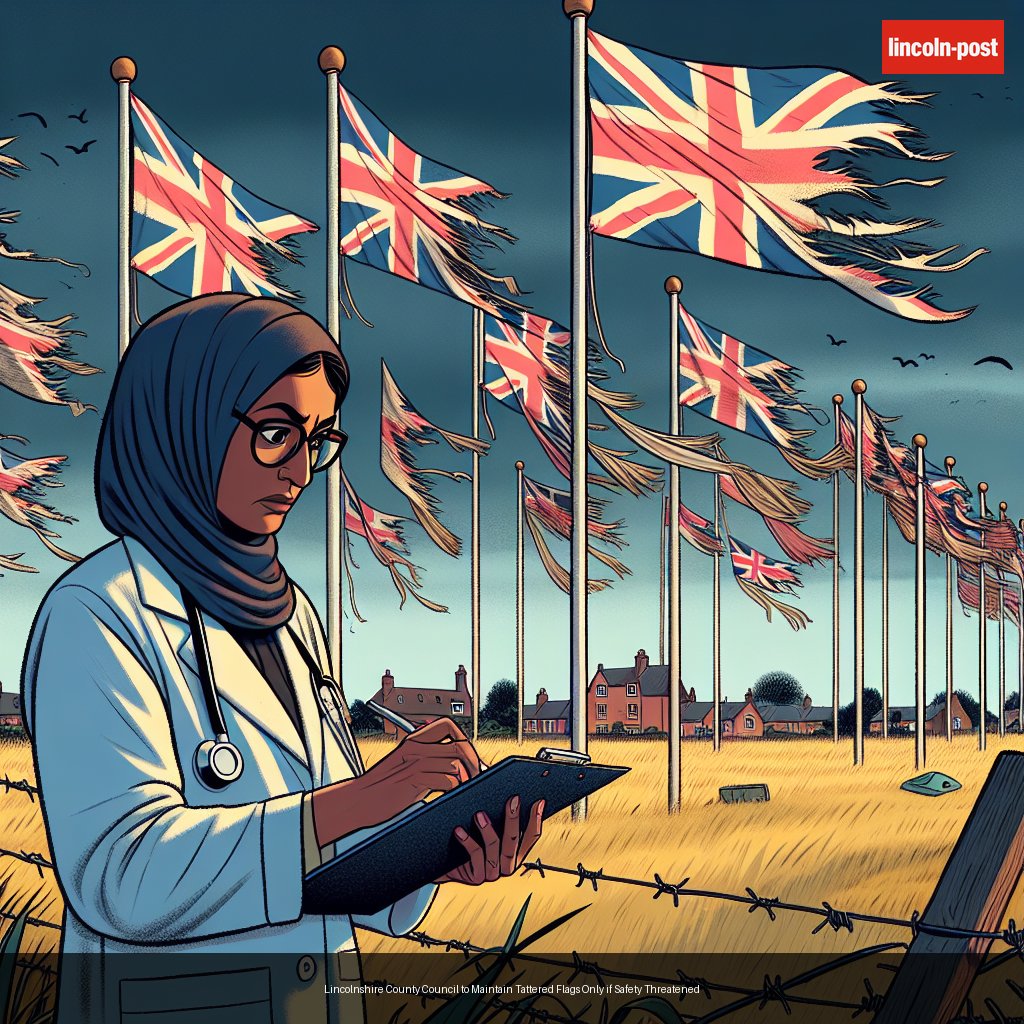 Lincolnshire County Council to Maintain Tattered Flags Only if Safety Threatened