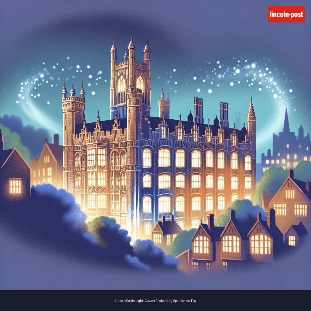 Lincoln Castle Lights Cast an Enchanting Spell Amidst Fog