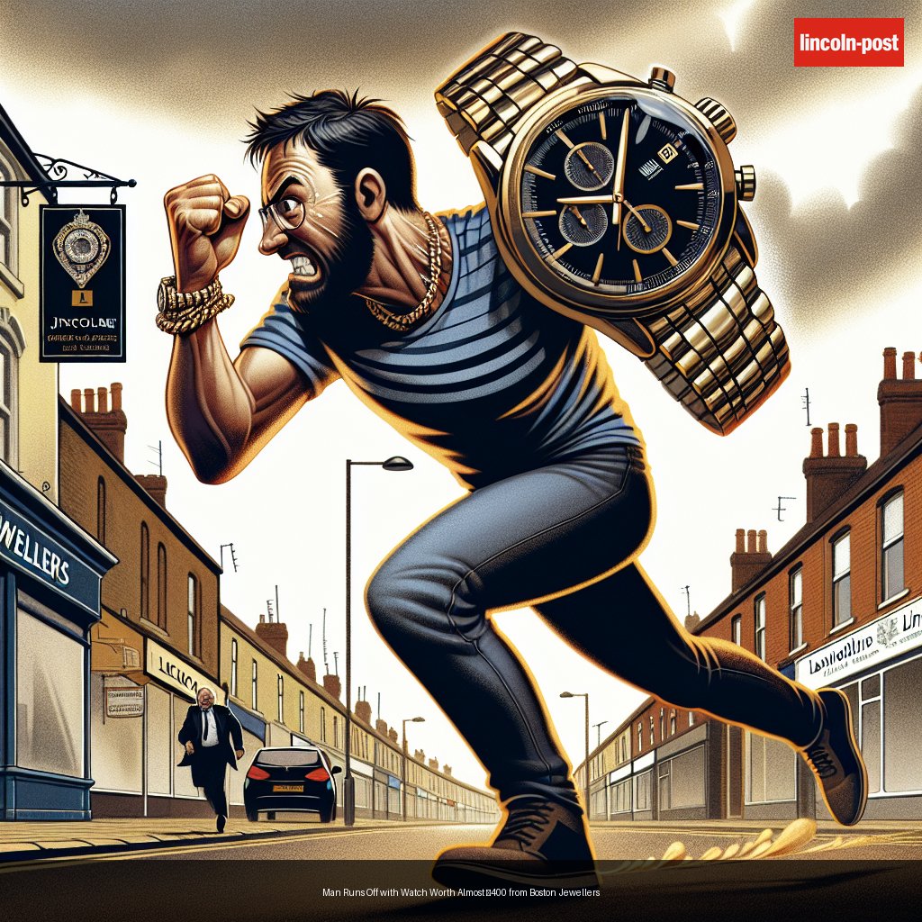 Man Runs Off with Watch Worth Almost £400 from Boston Jewellers