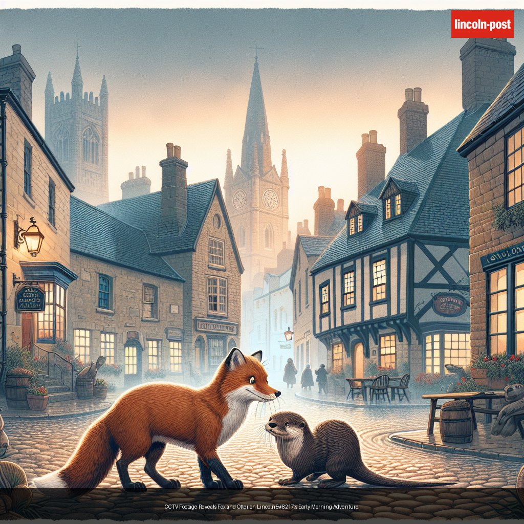 CCTV Footage Reveals Fox and Otter on Lincoln’s Early Morning Adventure