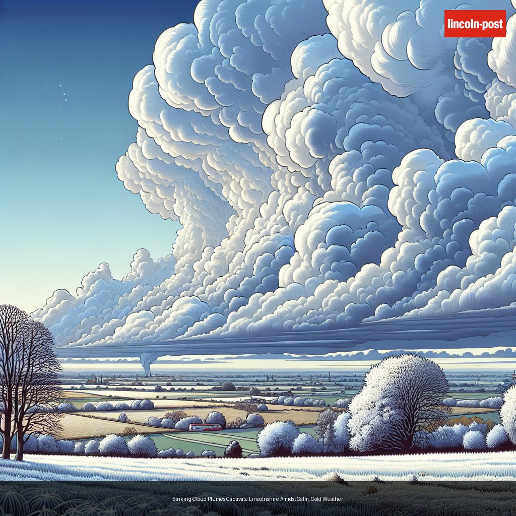 Striking Cloud Plumes Captivate Lincolnshire Amidst Calm, Cold Weather
