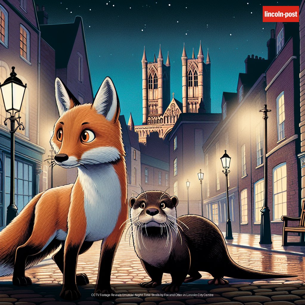 CCTV Footage Reveals Unusual Night-Time Strolls by Fox and Otter in Lincoln City Centre