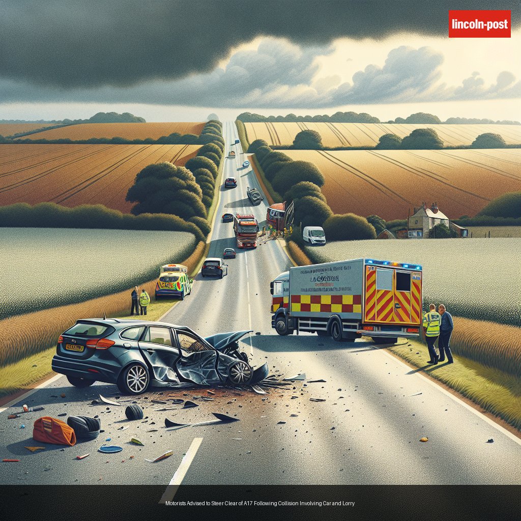 Motorists Advised to Steer Clear of A17 Following Collision Involving Car and Lorry