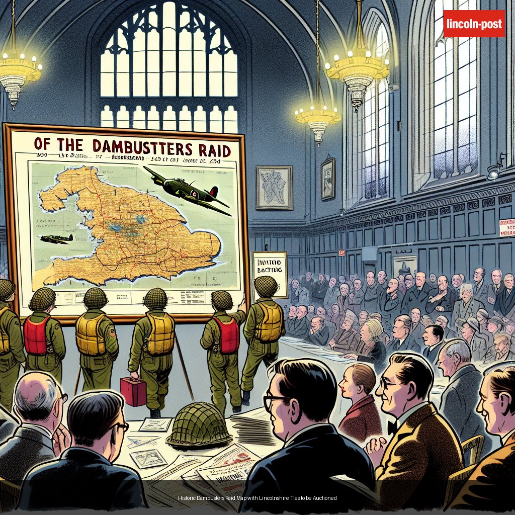 Historic Dambusters Raid Map with Lincolnshire Ties to be Auctioned