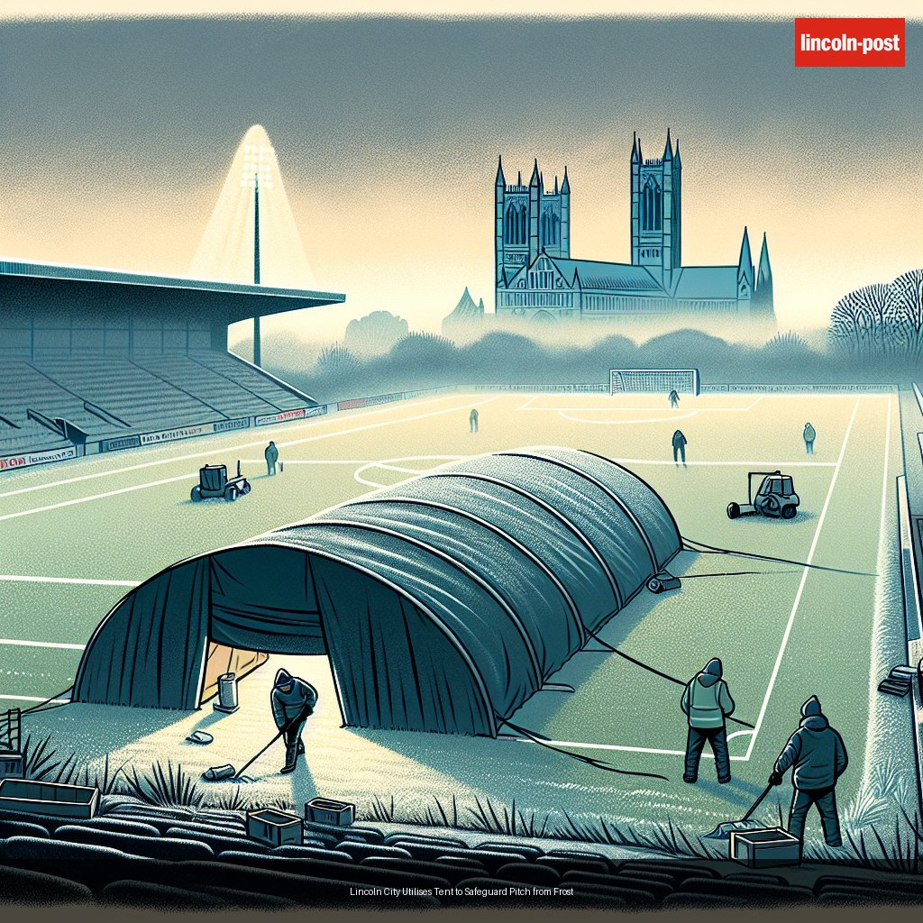 Lincoln City Utilises Tent to Safeguard Pitch from Frost