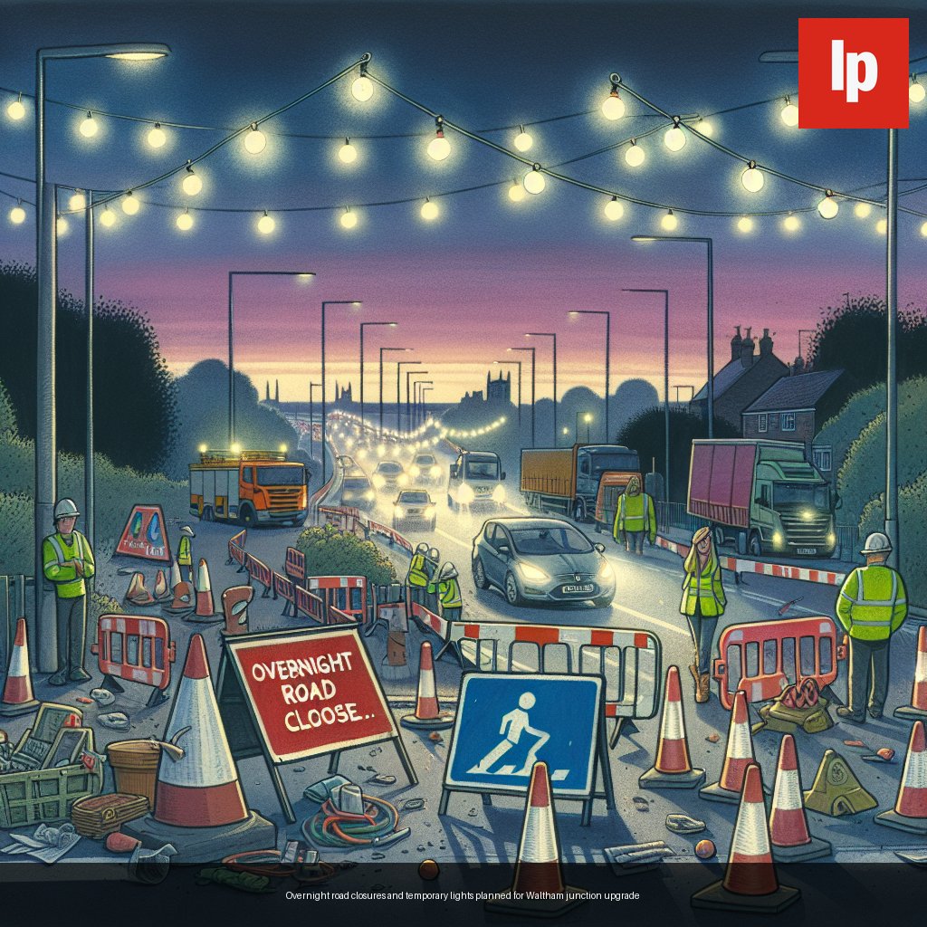 Overnight road closures and temporary lights planned for Waltham junction upgrade